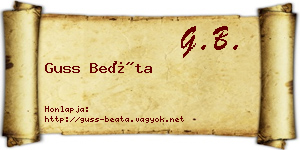 Guss Beáta névjegykártya